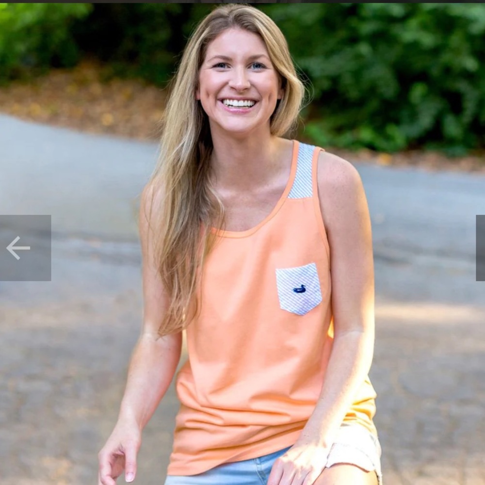 Southern marsh Jessica tank with seersucker pocket - melon